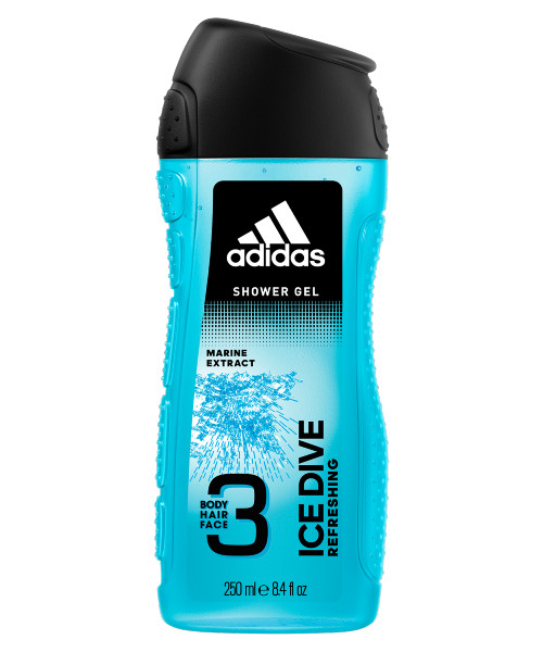 Ice Dive 3in1 Body Hair and Face Shower Gel By Adidas