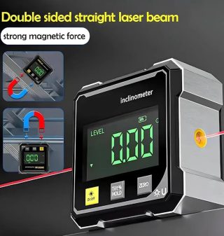 Digital Inclinometer Double Sided Laser Beam And Magnetic Base – Measurement Tool Designed For Angle Detection And Daily Measurement Routine